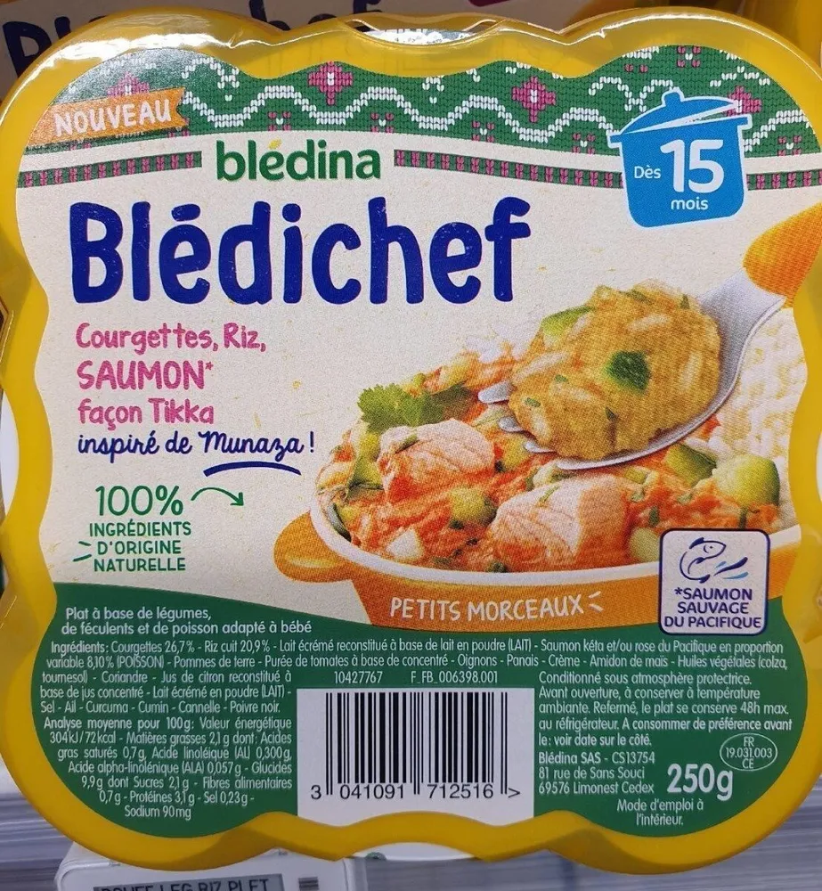 Blédichef courgette, riz, saumon façon tikka