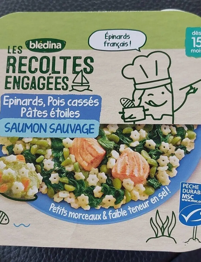 Épinards Pois cassés Pâtes étoilées
