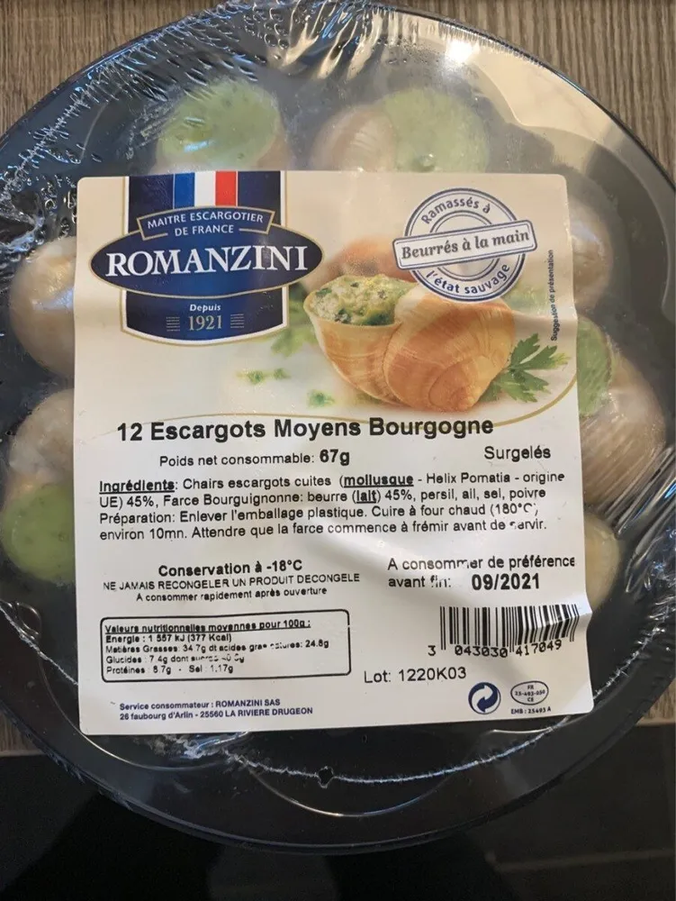 12 escargots moyens Bourgogne