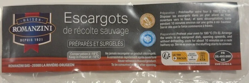 Escargots de récolte sauvage
