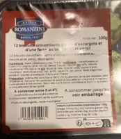 Biscuit croustillant garnis d’escargots