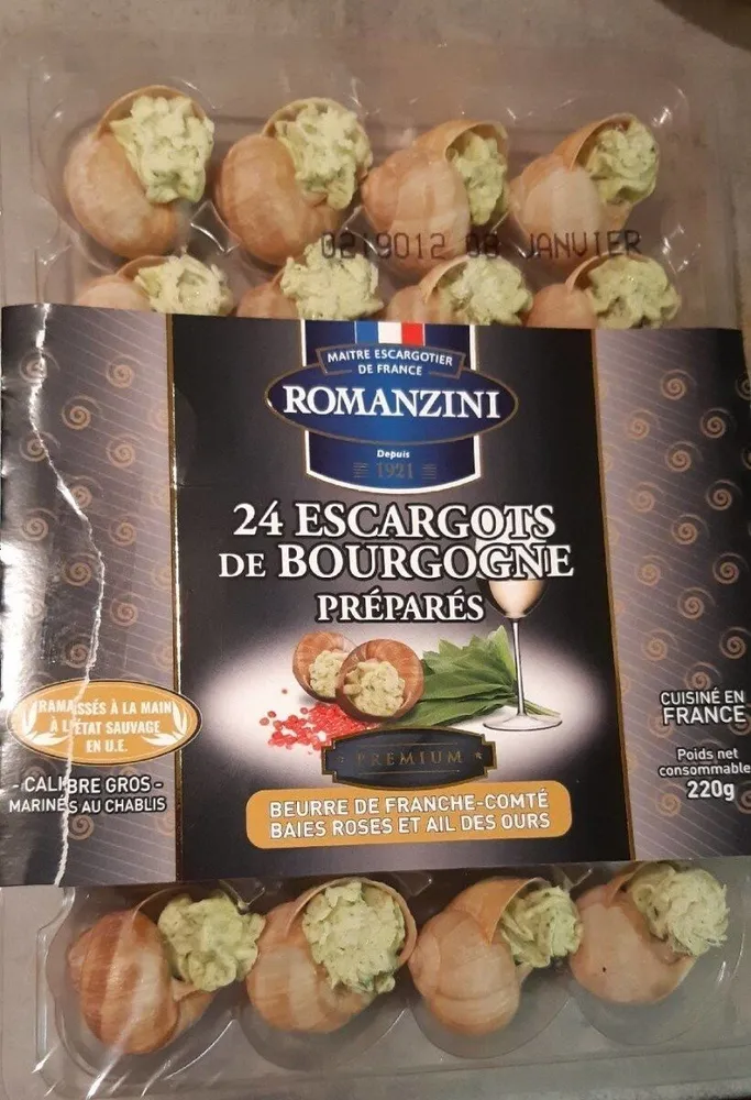 24 escargots de Bourgogne préparés