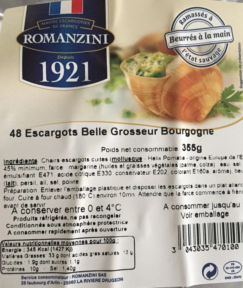 Escargot belle grosseur bourgogne