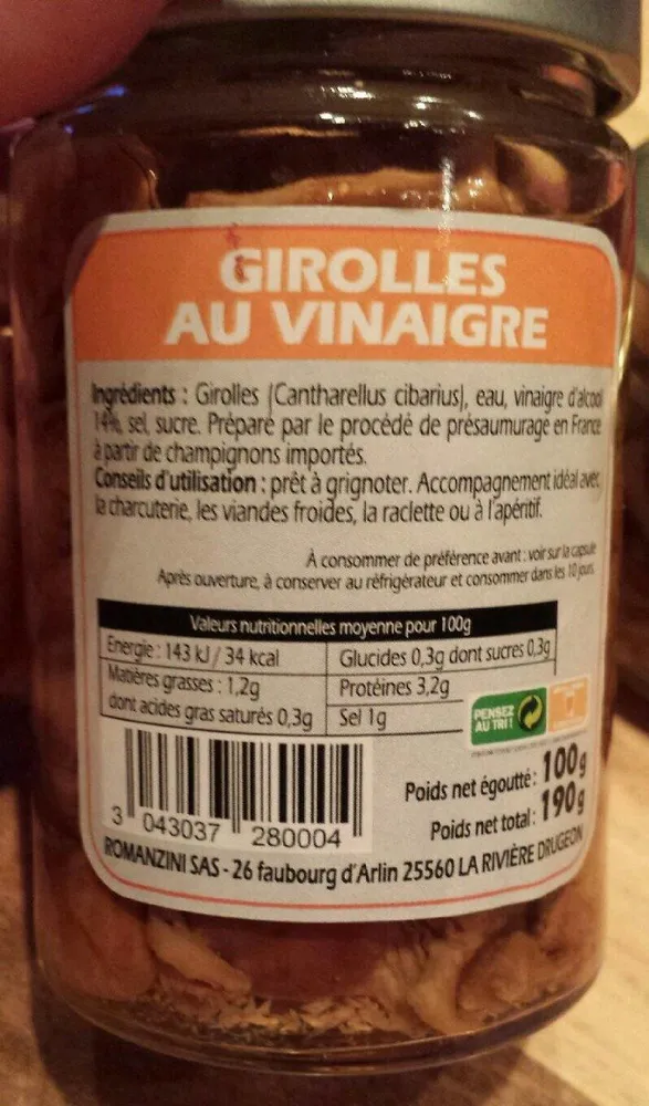 GIROLLES AU VINAIGRE