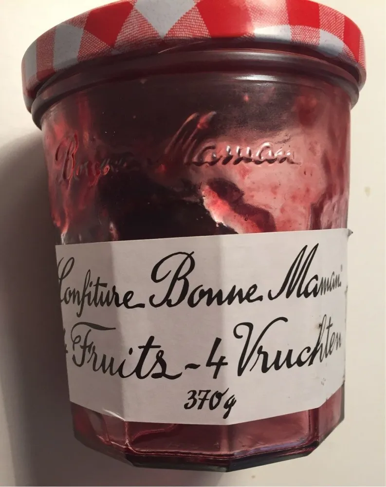 Confiture Aux 4 Fruits, Cerise, Fraise, Groseille, Framboise