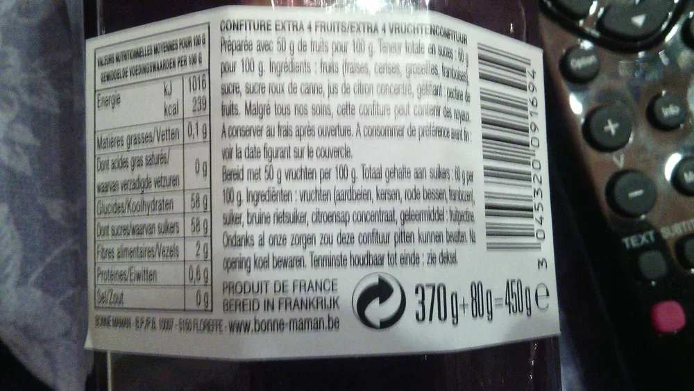 Confiture 4 fruits Bonne Maman