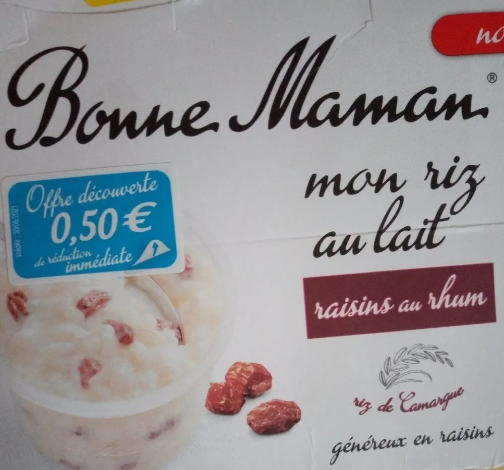 Riz au lait raisins au rhum