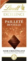 Tablette de Chocolat Noir Excellence Pailleté Dentelle