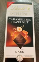 dark chocolate with caramelised hazelnuts and caramel pieces