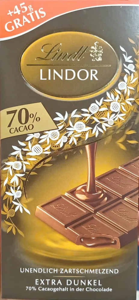 Lindor 70% Extra Dunkle + 45g Gratis