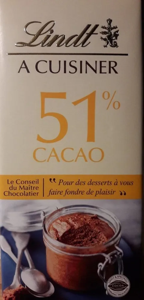 Chocolat à cuisiner 51% cacao