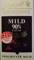 Edelbitter Schokolade Mild 90% Cacao
