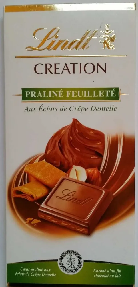 Création - Praliné Feuilleté aux éclats de crêpe dentelle