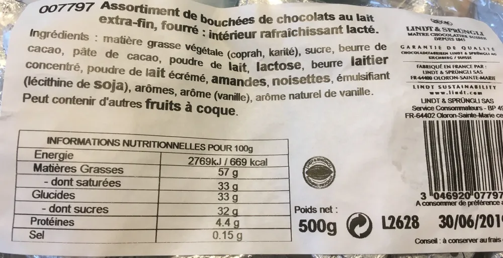Bouchees au chocolat au lait