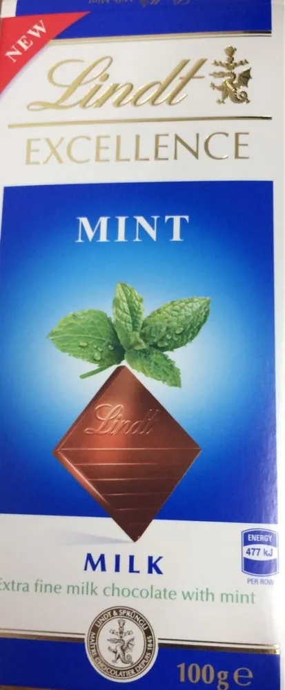 Tablette de Chocolat au lait a la menthe
