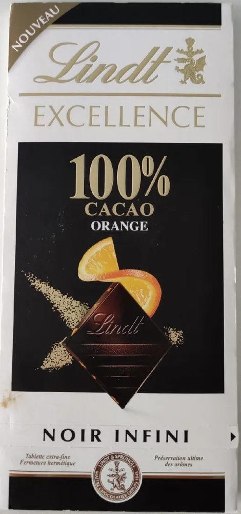 Chocolat 100% cacao orange