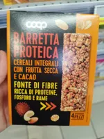 BARRETTA PROTEICA CEREALI INTEGRALI CON FRUTTA SECCA E CACAO