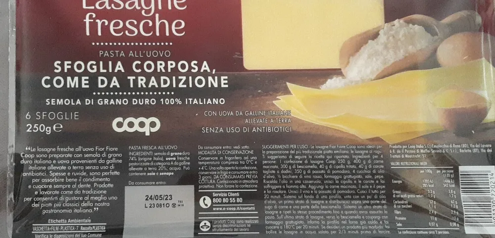 Lasagne Fresche sfoglia corposa