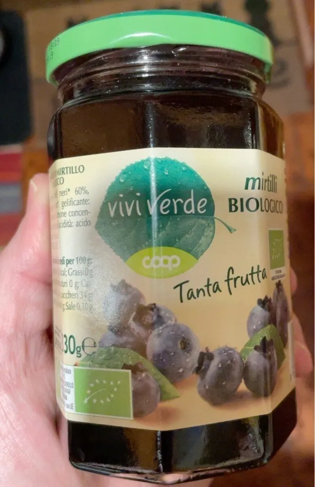 Preparato di mirtilli biologico