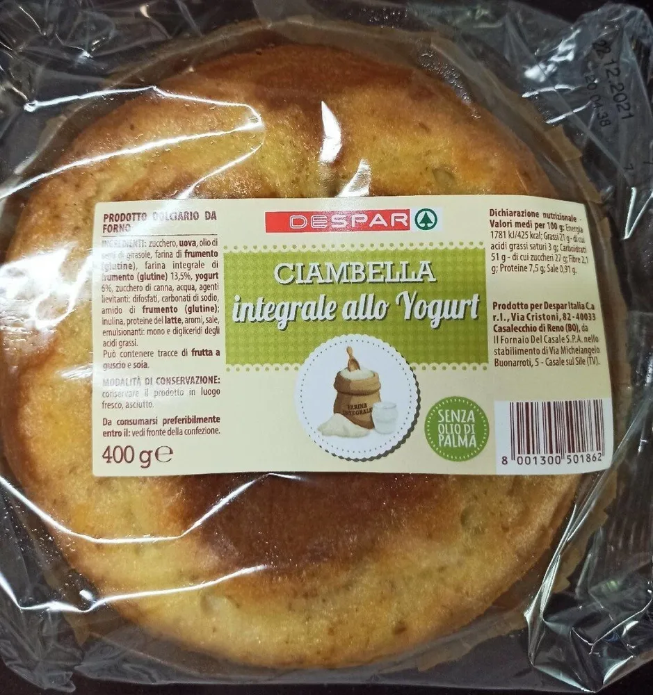 Ciambella integrale allo yogurt