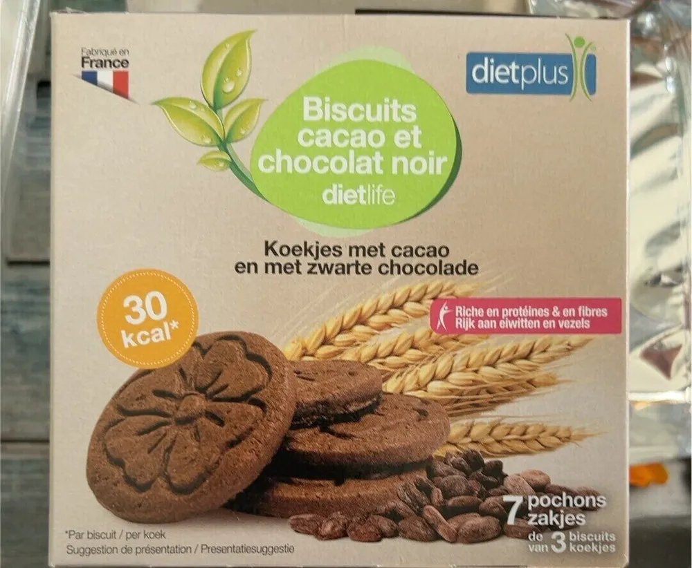Biscuit cacao et chocolat noir