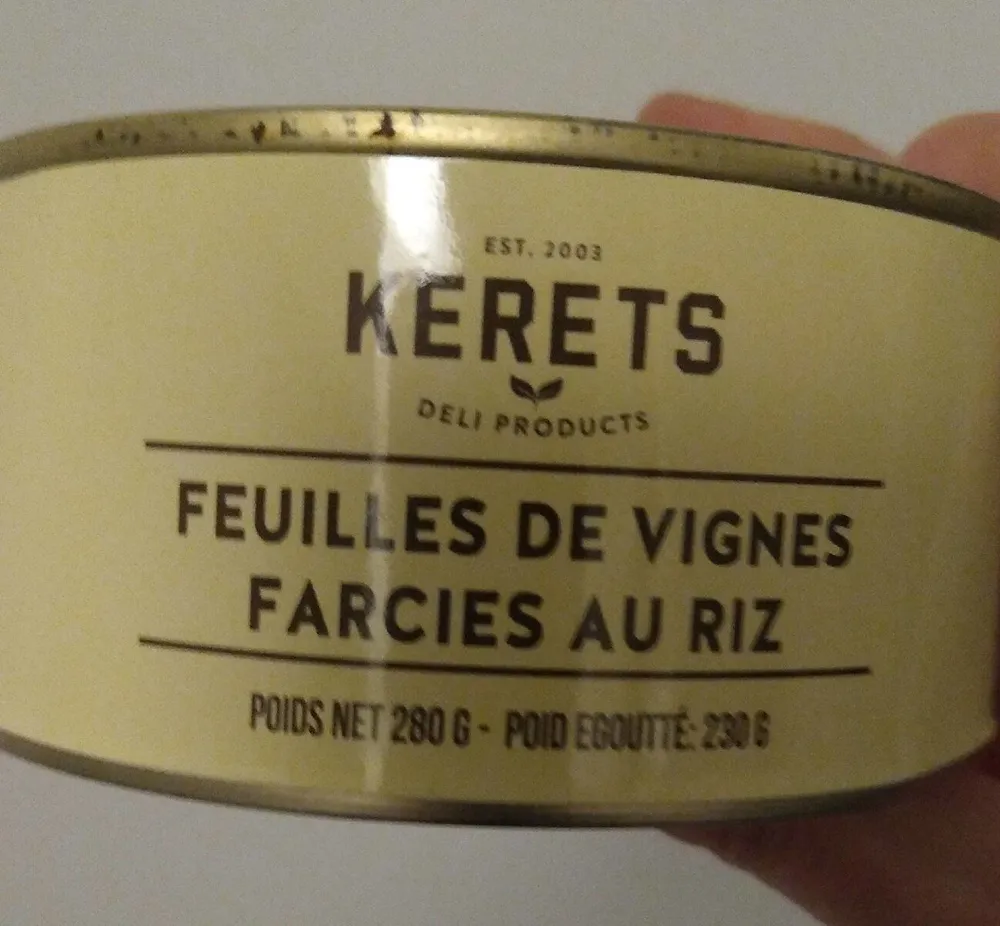 Feuilles de vignes farcies au riz