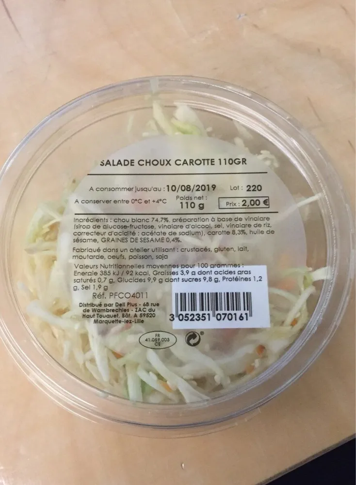 Salade de choux carotte 110g