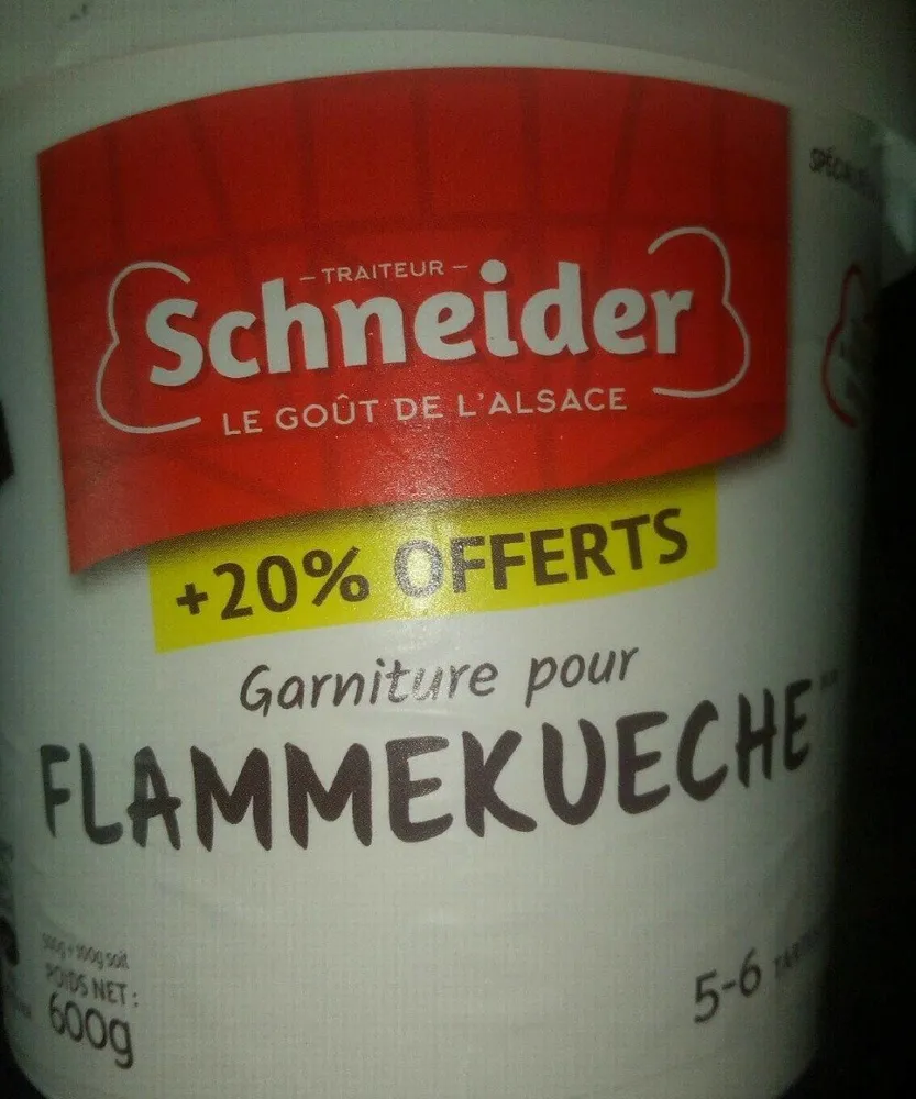 Garniture pour Flammekueche +20% offerts