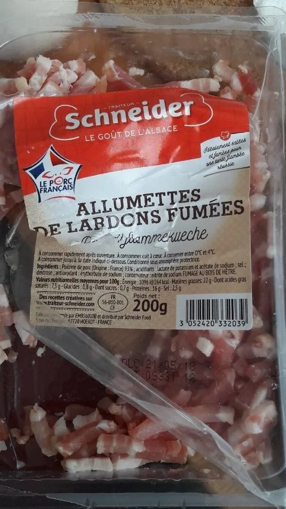 Allumettes de lardons fumées