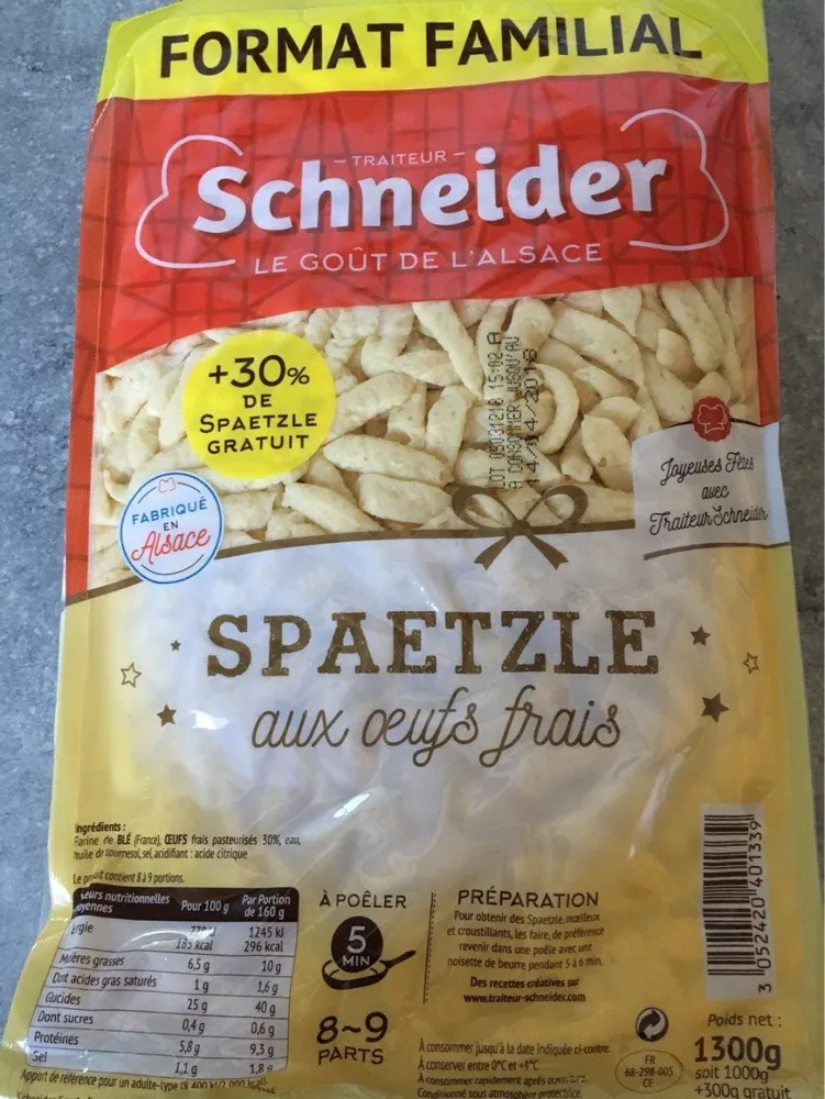Spaetzle aux oeufs frais