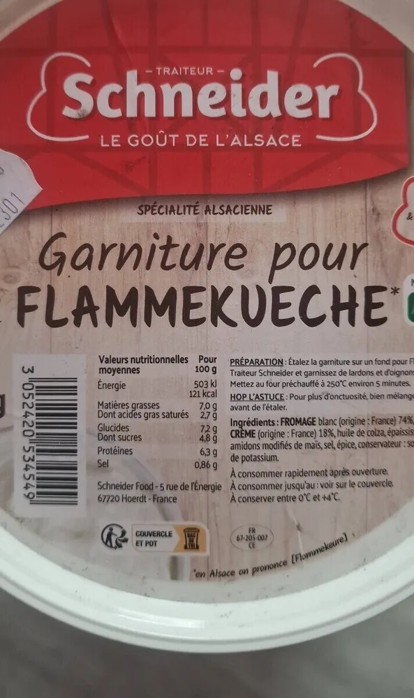 Garniture pour flammekueche
