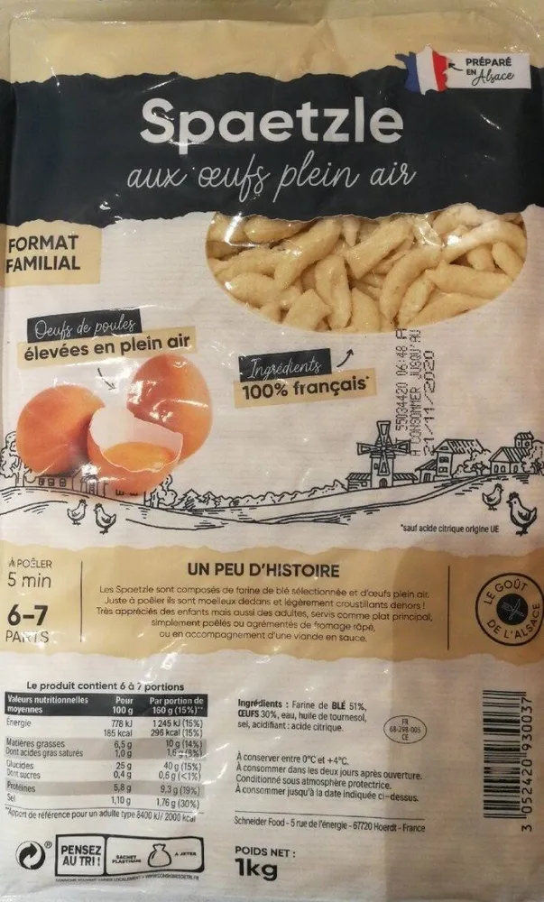 Spaetzle aux œufs plein air