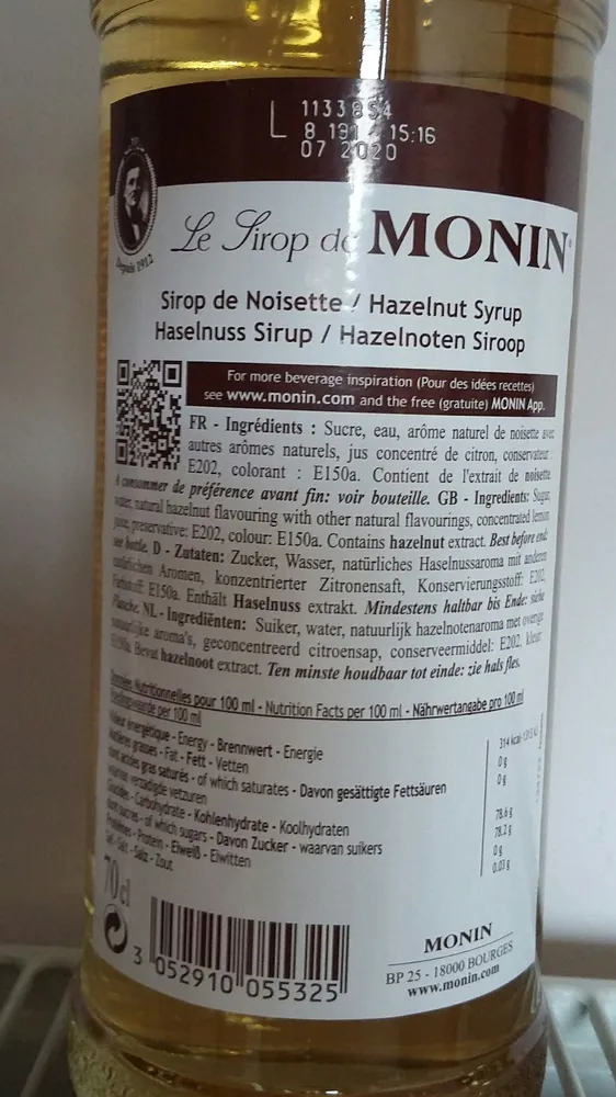 Monin Syrup Hazelnut