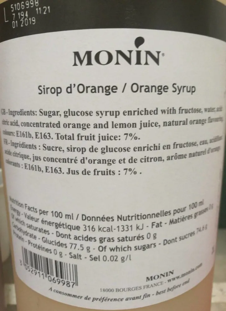 Sirop d'Orange