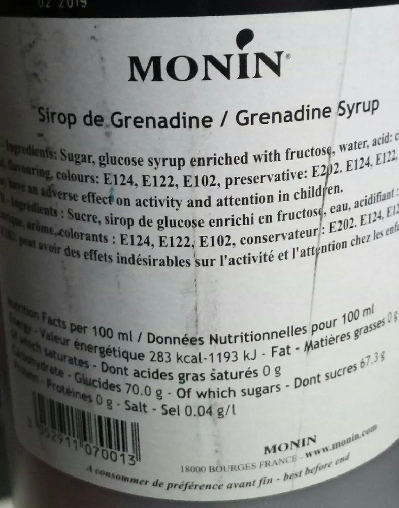Sirop de grenadine