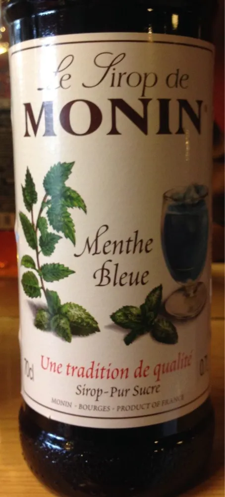 Sirop menthe bleue