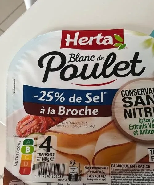 Blanc de poulet -25% de sel à la broche