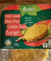 Plant based meat free chicken style burger