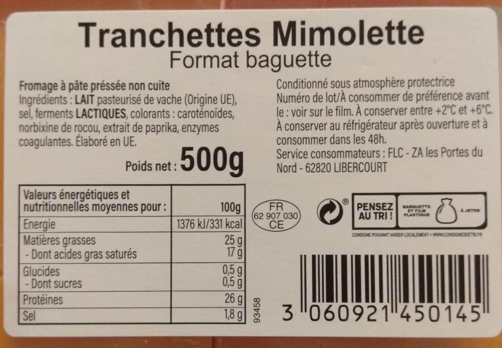Tranchettes mimolette