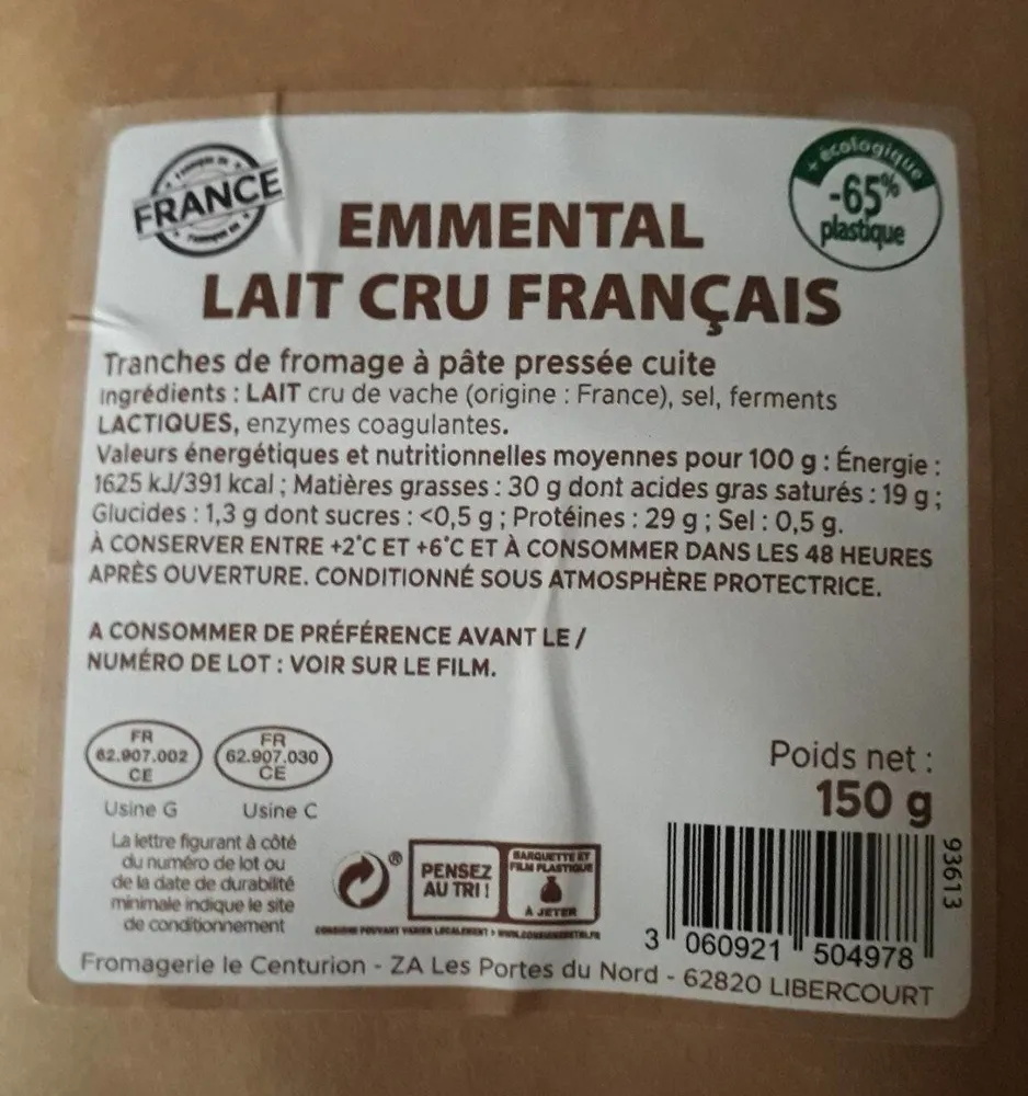 Emmenthal  lait  cru français