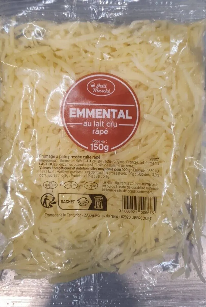 Emmental au lait cru râpé
