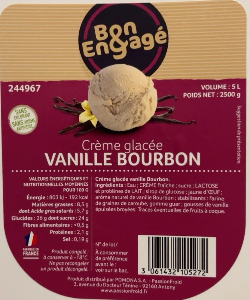 Creme glacée Vanille Bourbon