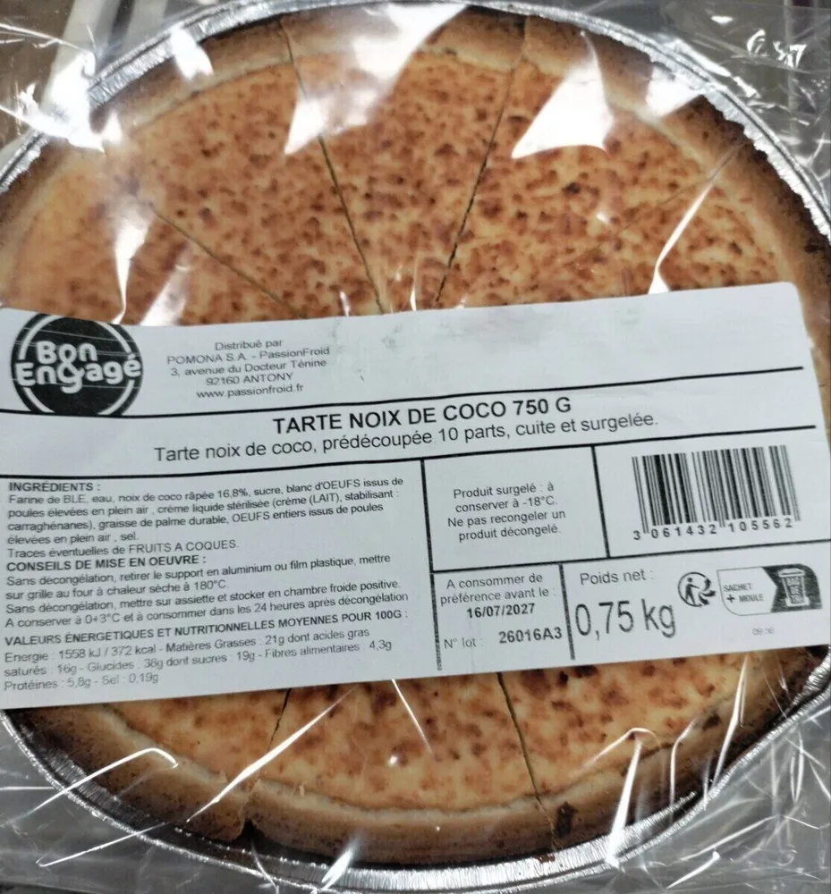 Tarte noix de coco
