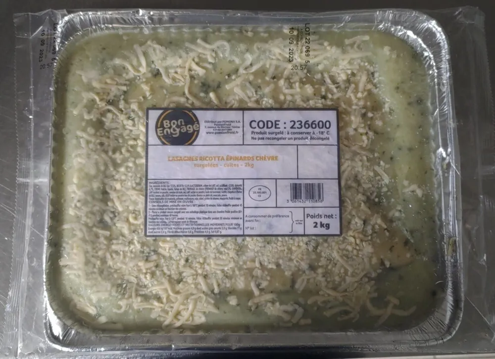 Lasagnes Ricotta Épinards Chèvre