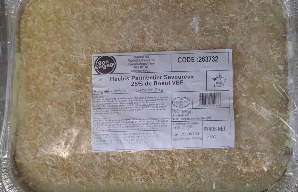 Hachis parmentier Savoureux - 25% de bœuf VBF