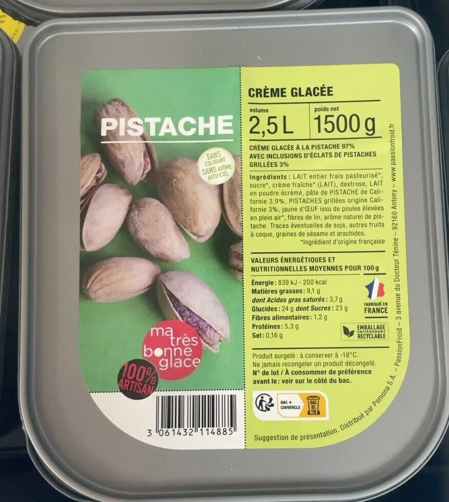 Crème glacée pistache