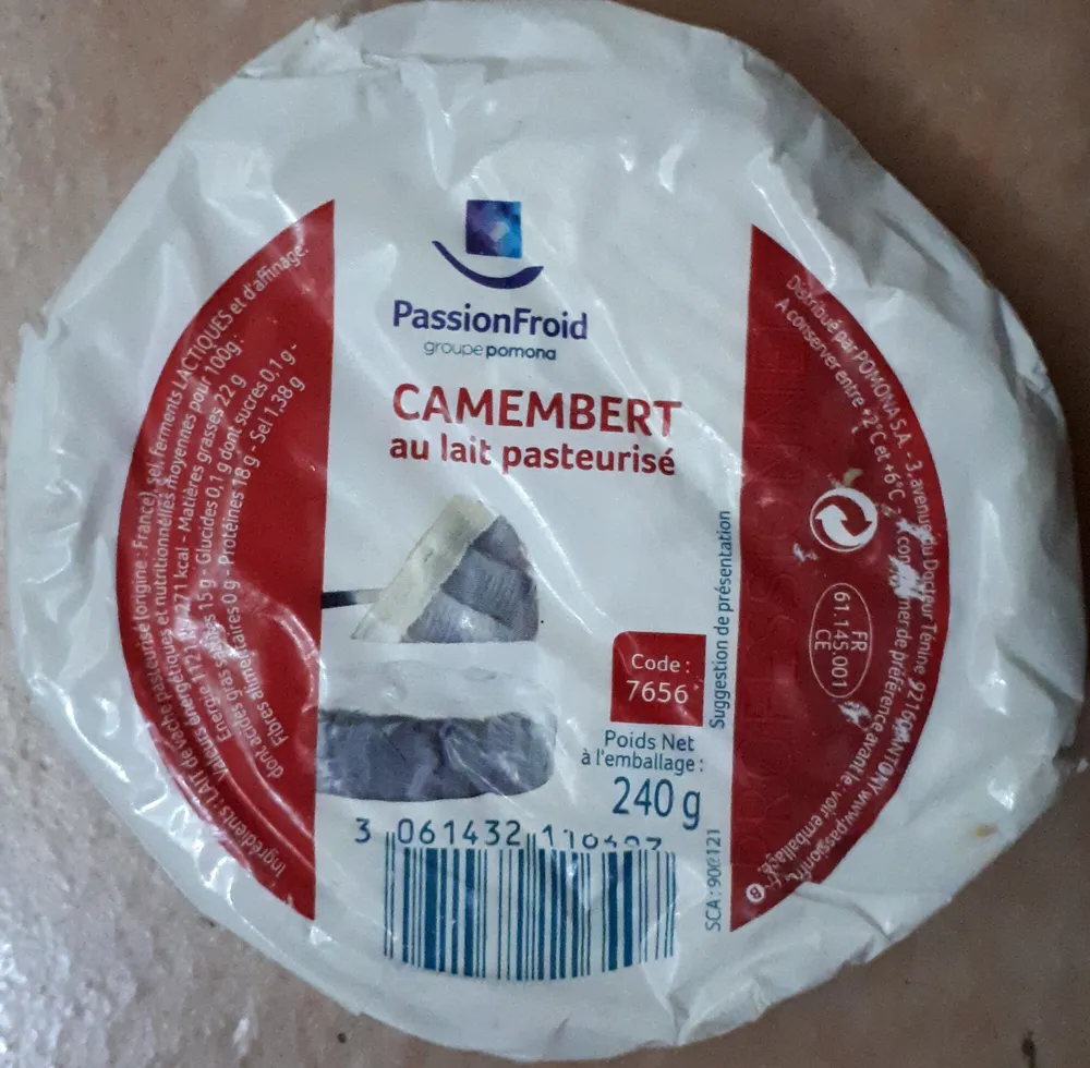 Camembert au lait pasteurisé