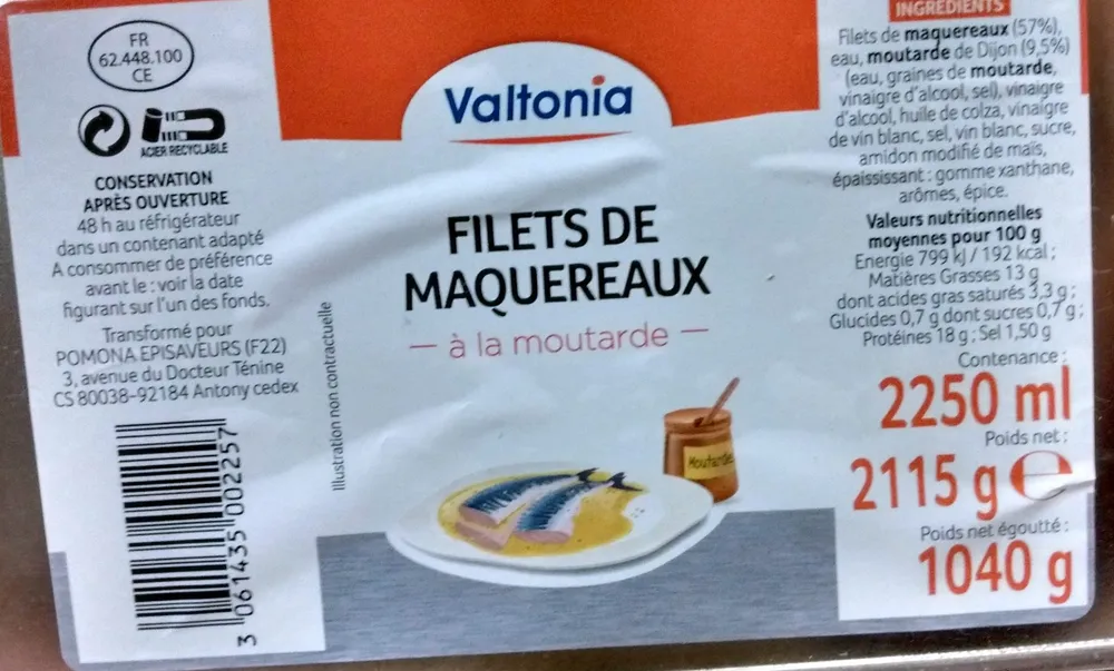 Filets de Maquereaux à la Moutarde