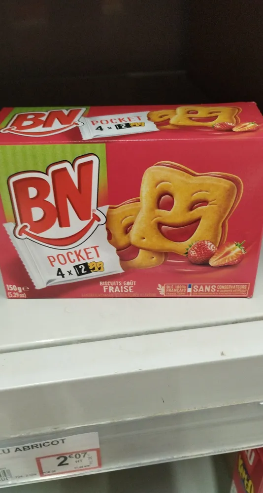 150G BN Gouter Fourre Pocket 4X2 Fraise