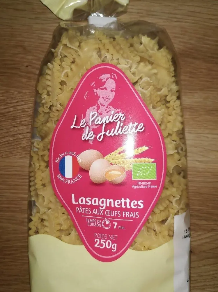 Lasagnettes pâtes aux oeufs frais